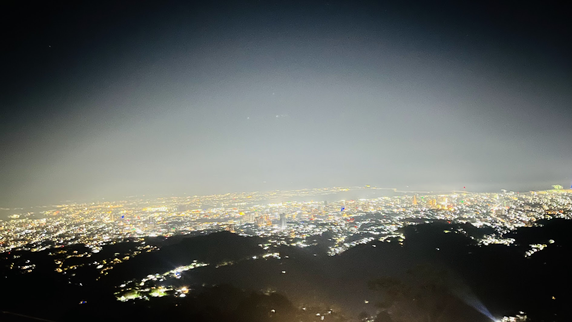 Panoramic view of Cebu City lights from Tops in Busay at night